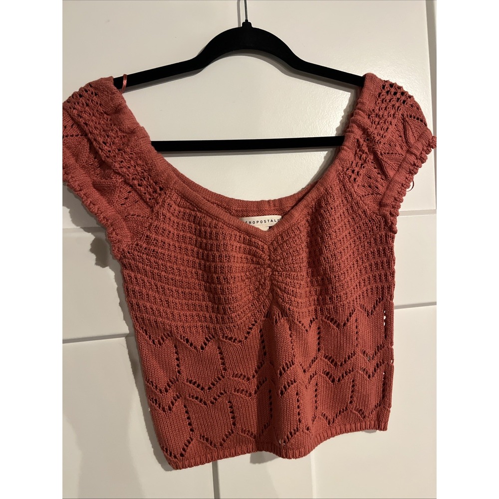 Aeropostale Women's Crochet Crop Top Size Medium Pink